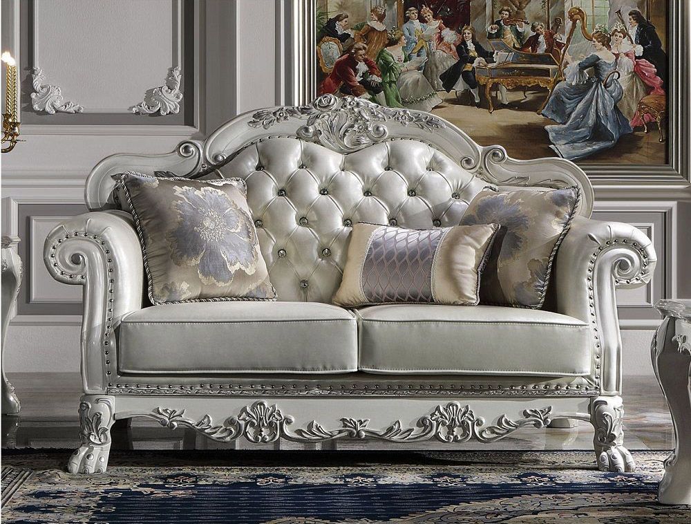 Dresden Traditional Style Loveseat Bone White