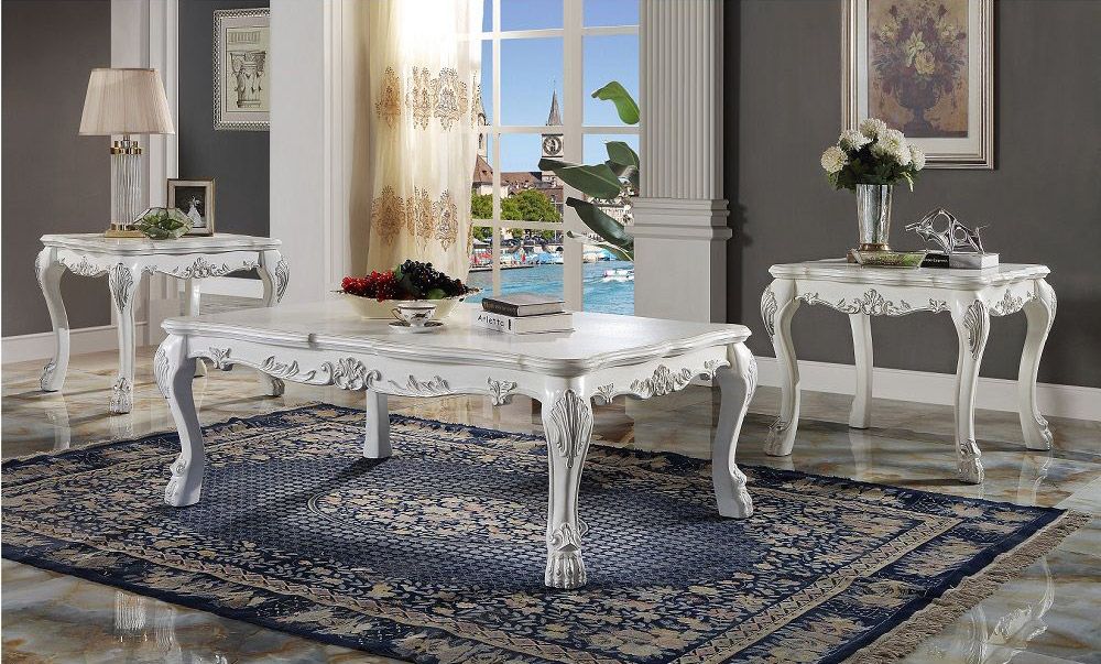 Dresden Traditional Style Coffee Table Bone White