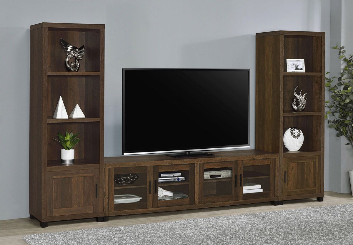 Elen Media Center Rustic Walnut