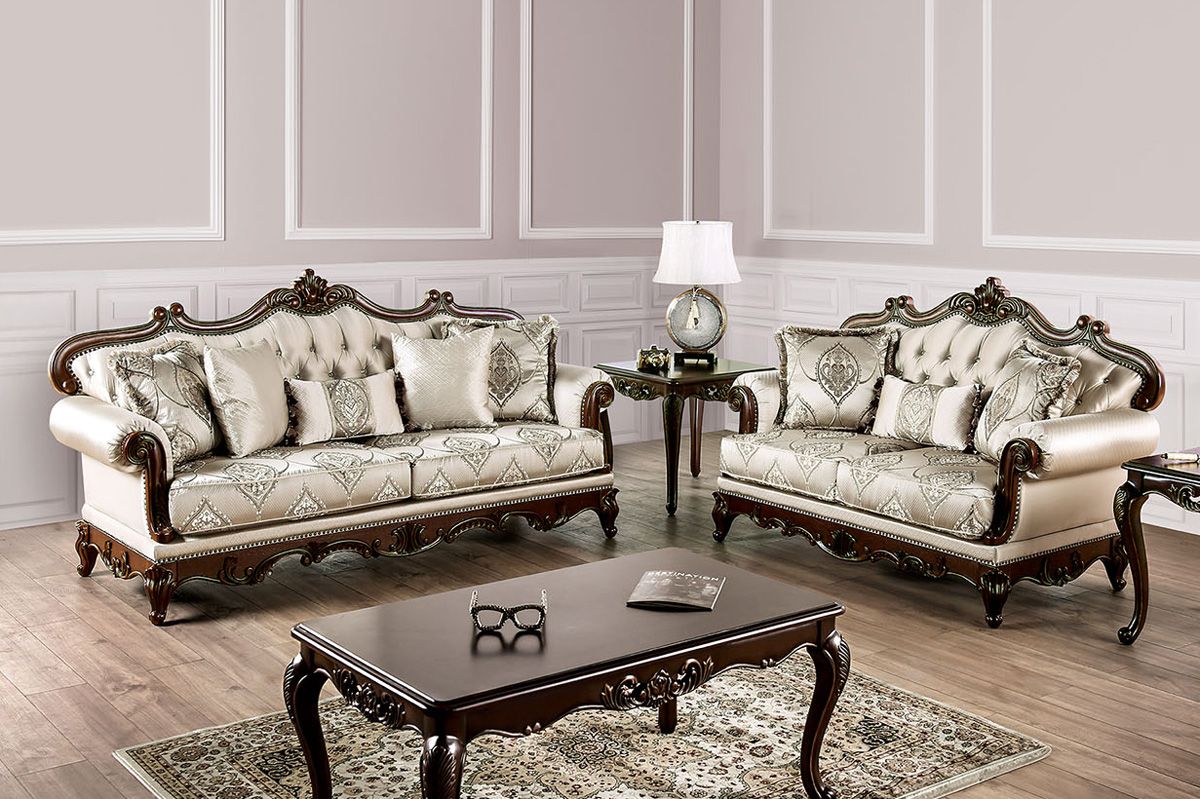 Elva Traditional Style Sofa Set