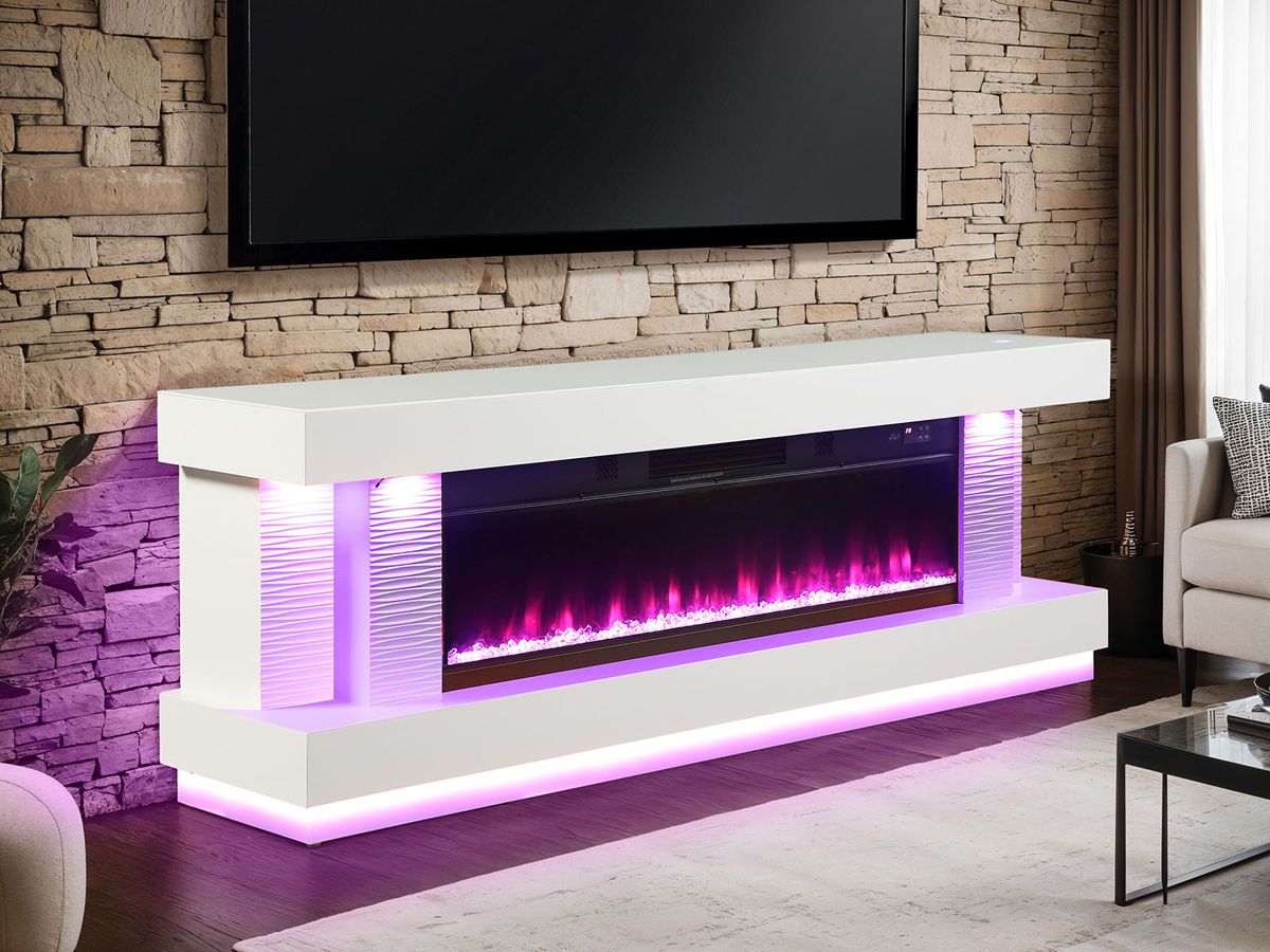 Emilo TV Stand Fireplace With LED Lights