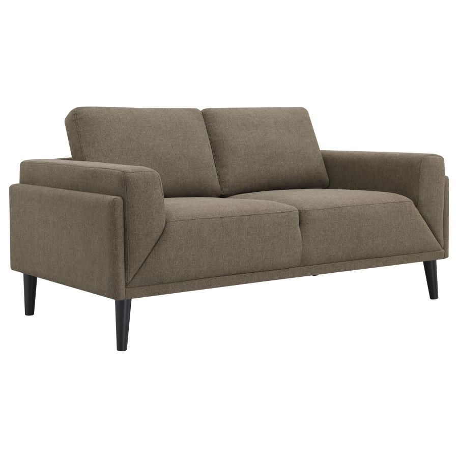 Emmeline Brown Fabric Loveseat