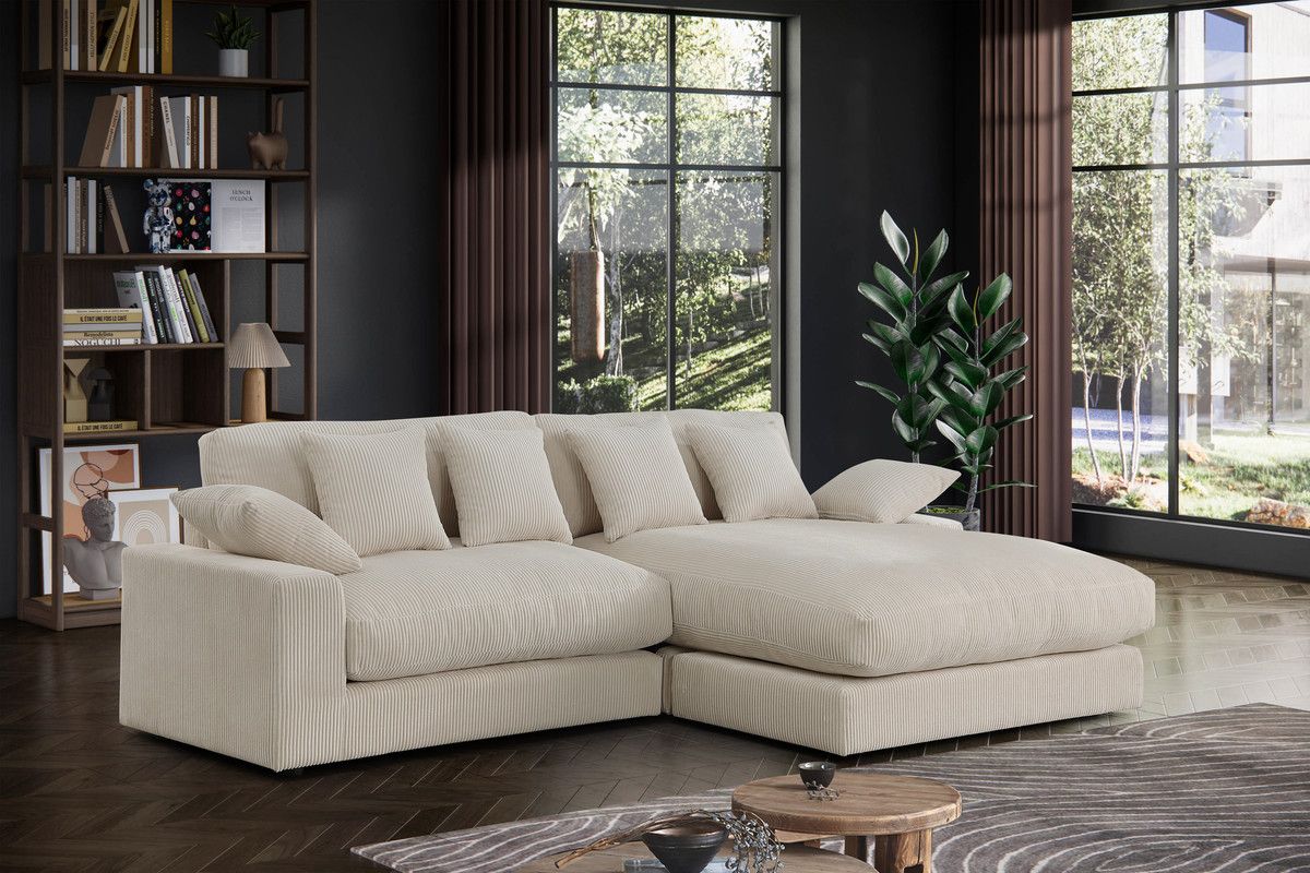 Erika Beige Corduroy Sectional