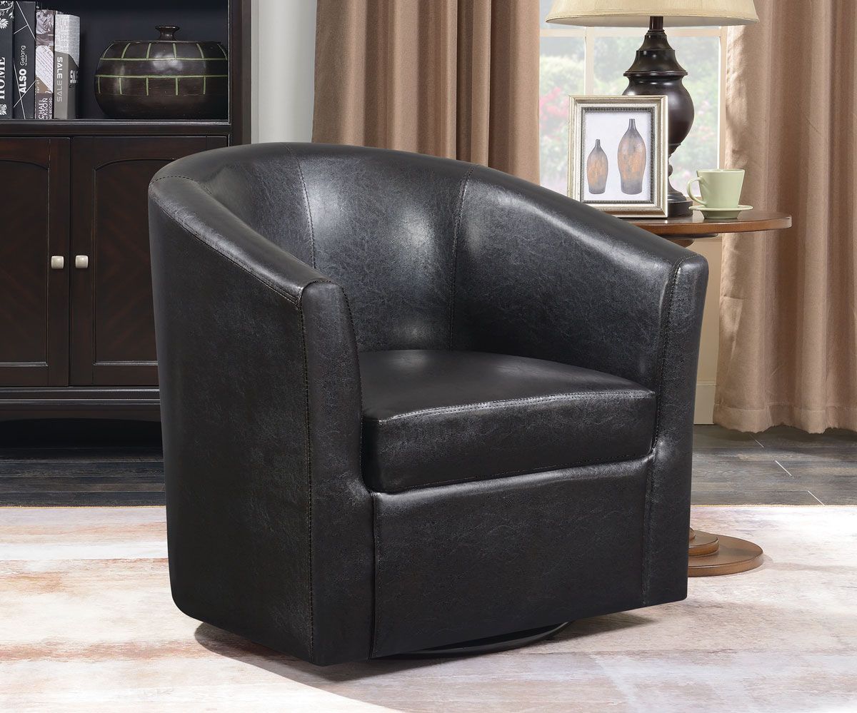 Evalina Dark Brown Swivel Accent Chair