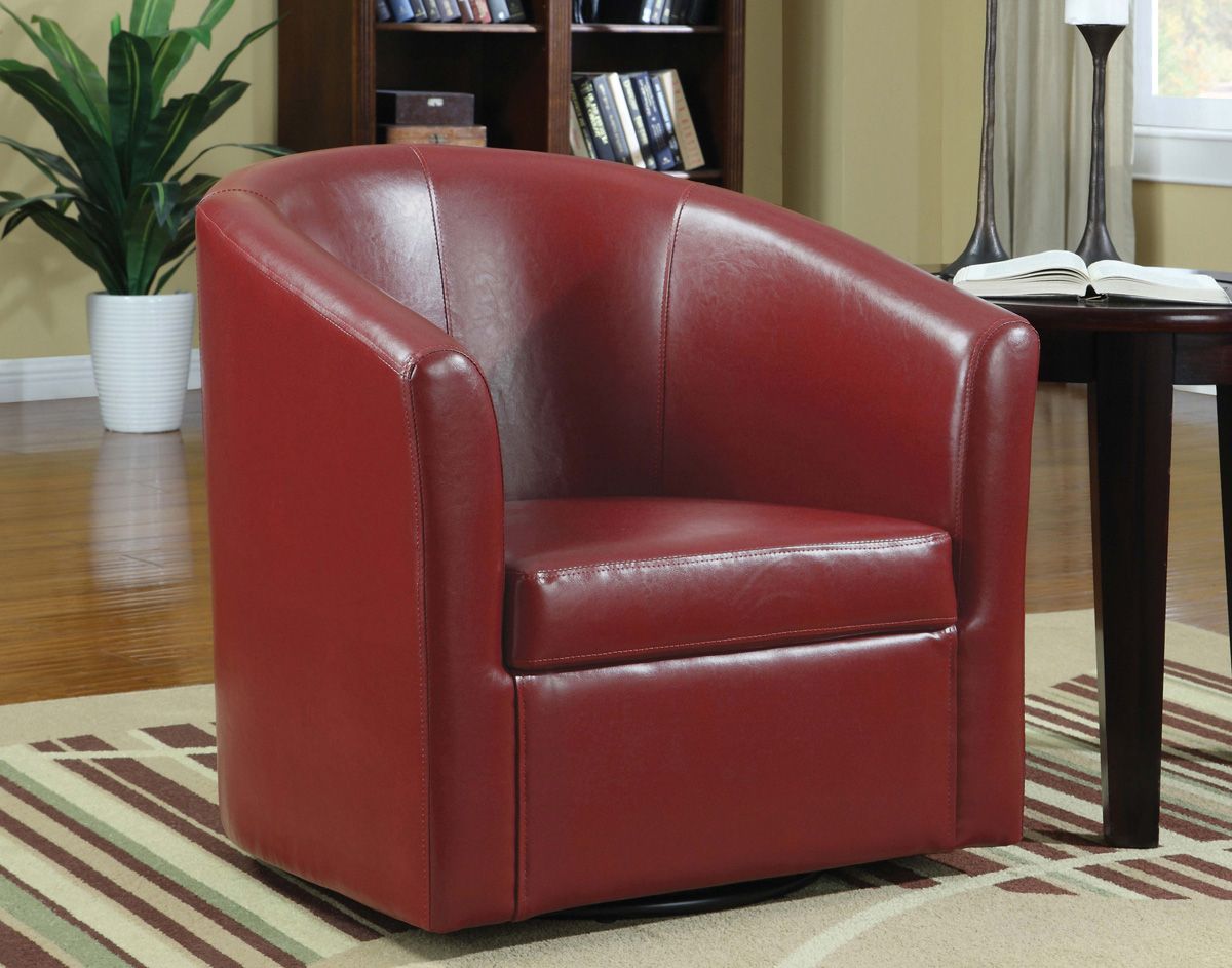 Evalina Red Swivel Accent Chair