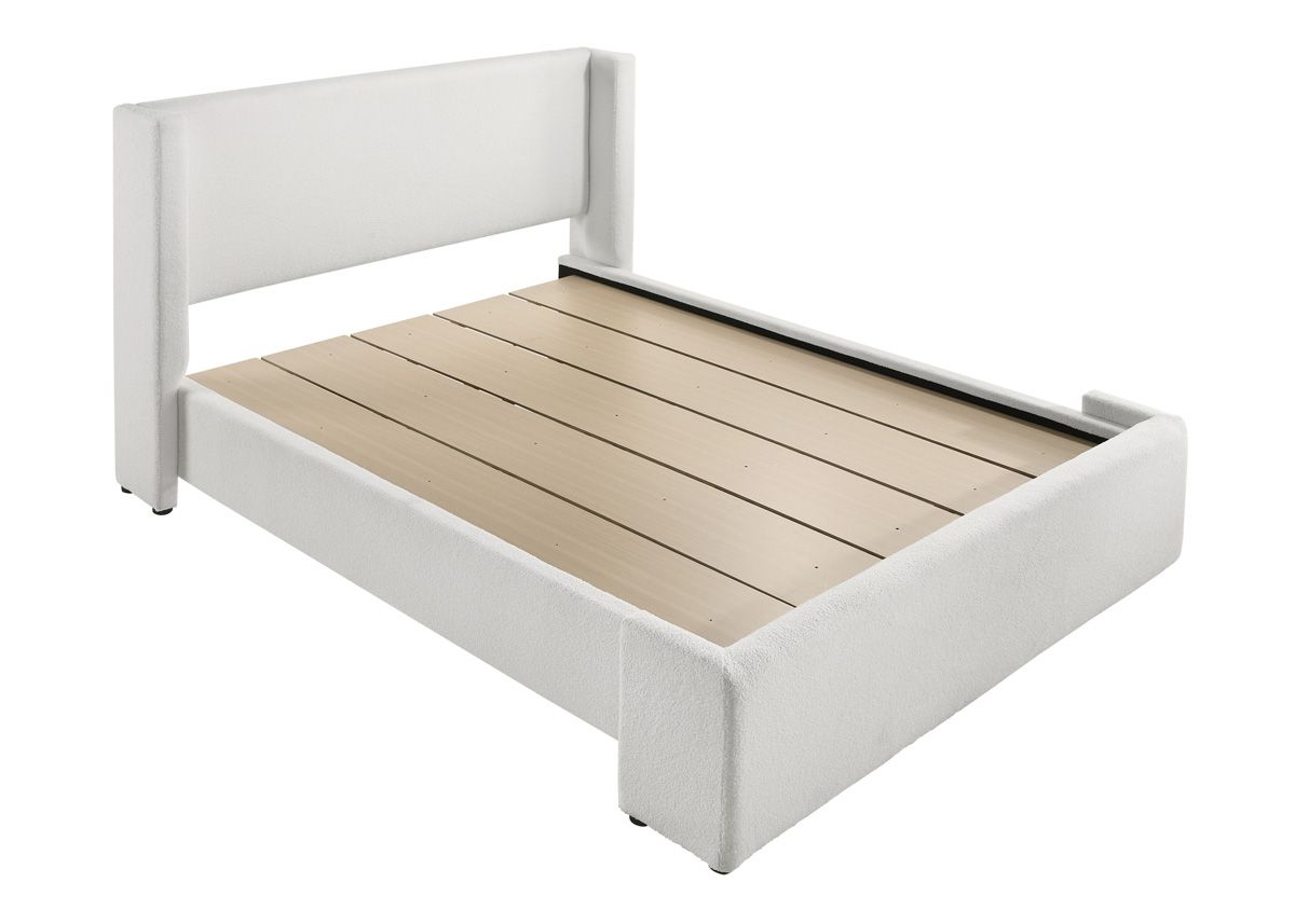 Exton Modern Platform Bed Boucle Fabric