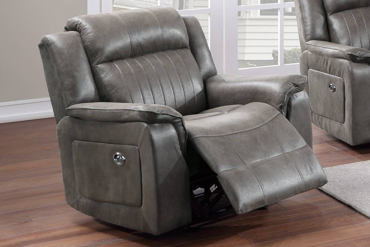 Carey Slate Blue Power Recliner Chair