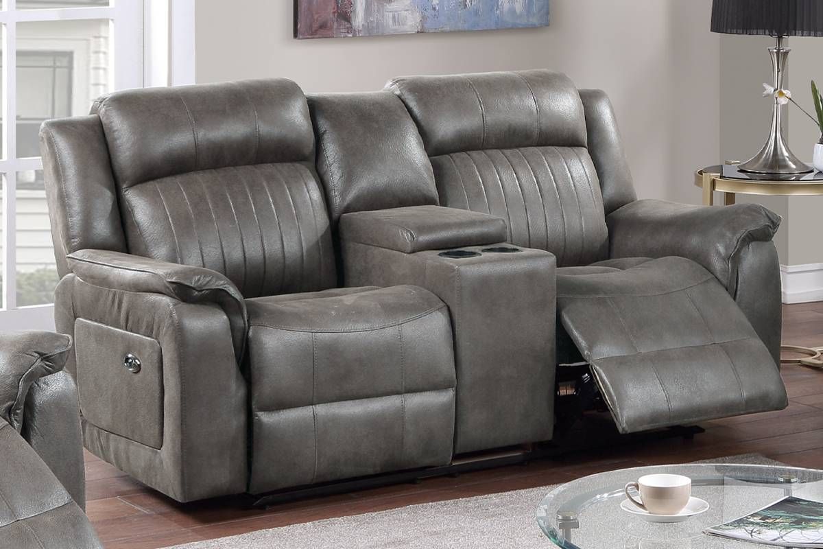 Carey Slate Blue Power Recliner Loveseat