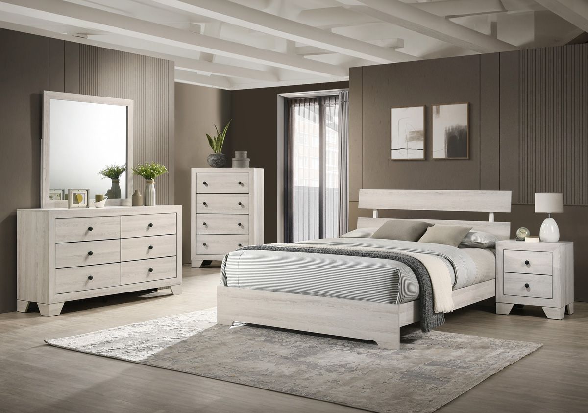 Fairbanks White Wash Finish Bedroom Set