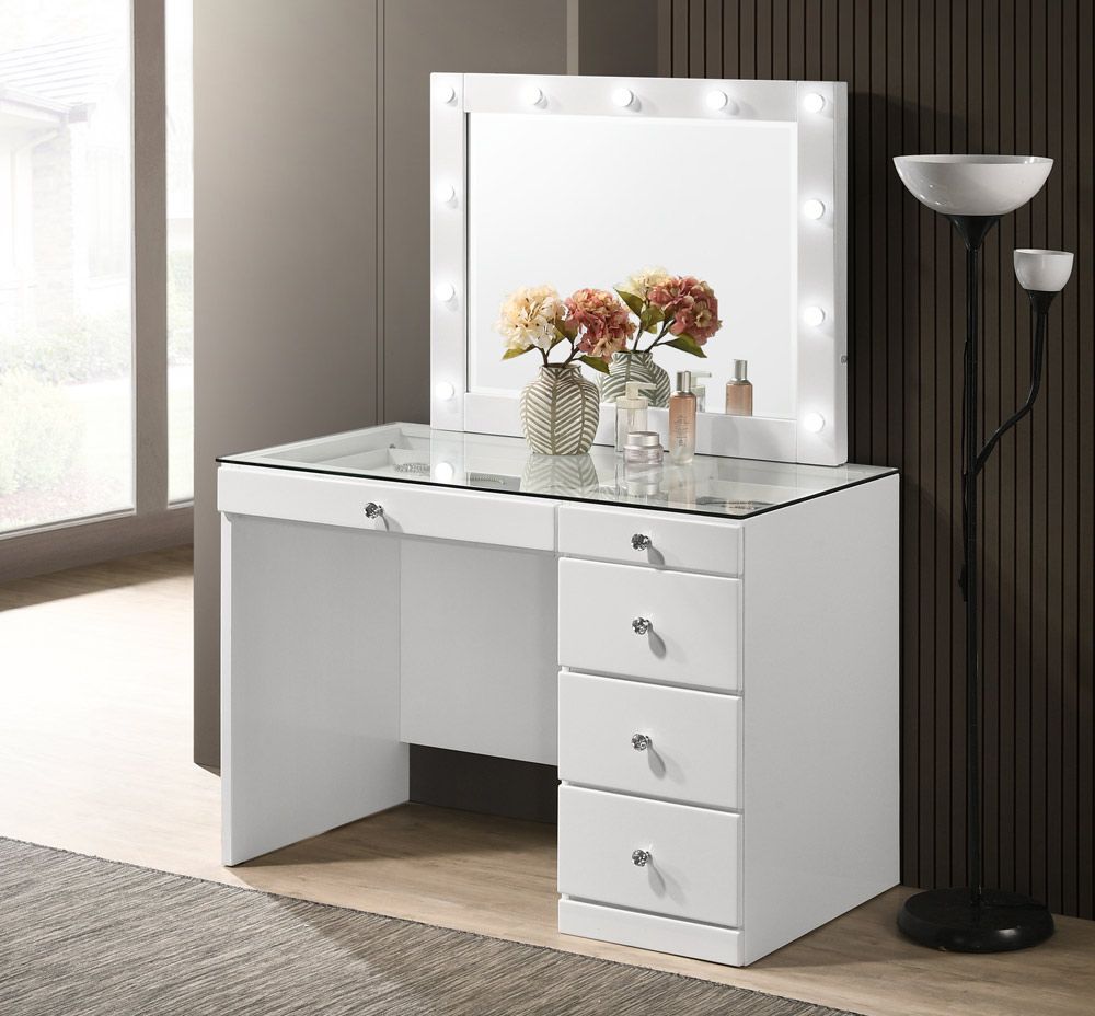 Fergal White Vanity Set With LED Mirror