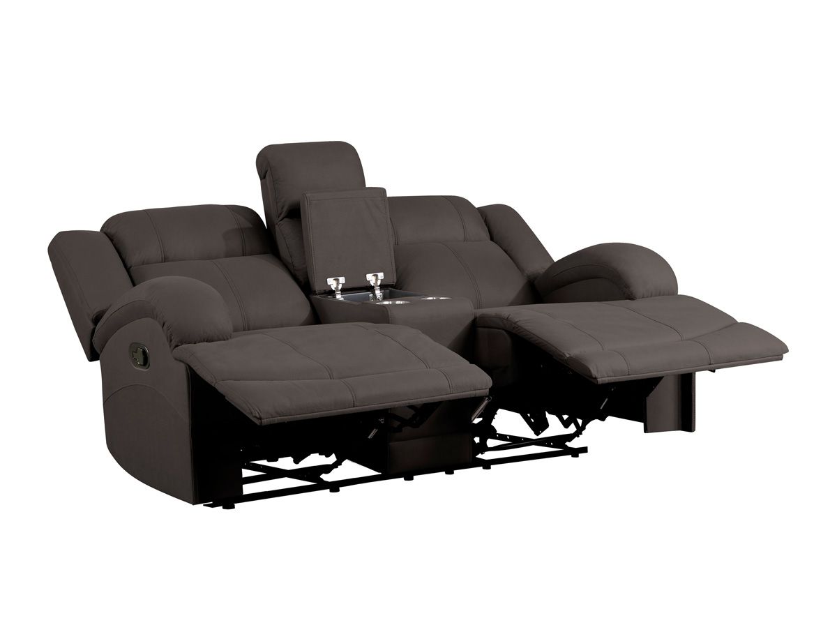 Flatbush Chocolate Microfiber Recliner Loveseat