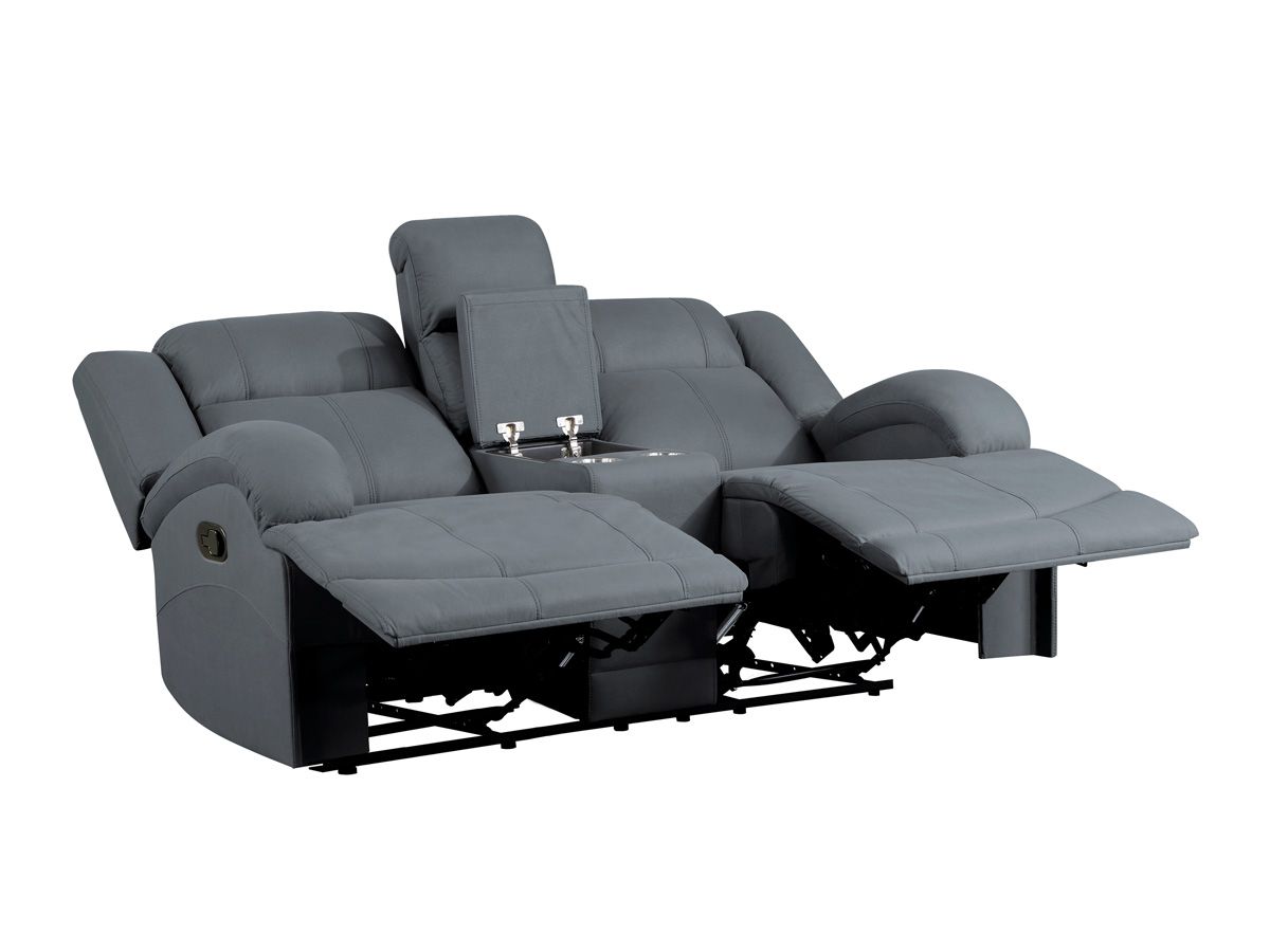 Flatbush Grey Microfiber Recliner Love Seat