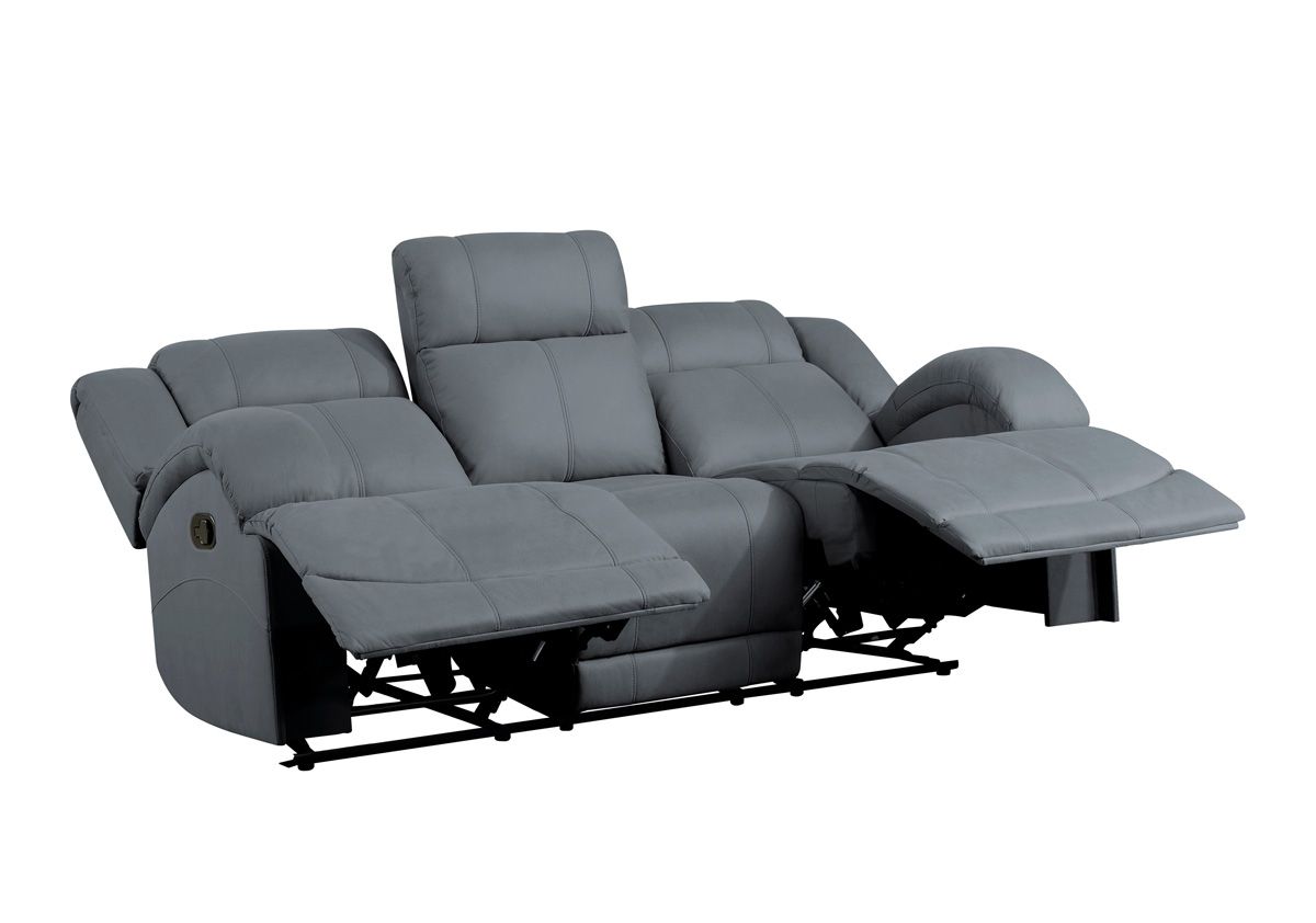 Flatbush Grey Microfiber Recliner Sofa