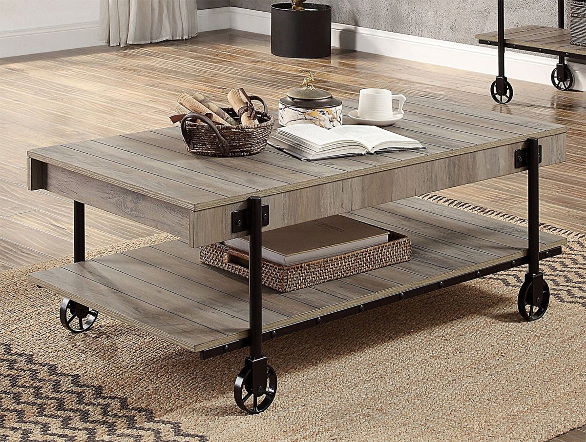 Flori Industrial Style Coffee Table