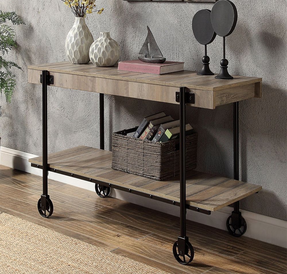 Flori Industrial Style Sofa Table