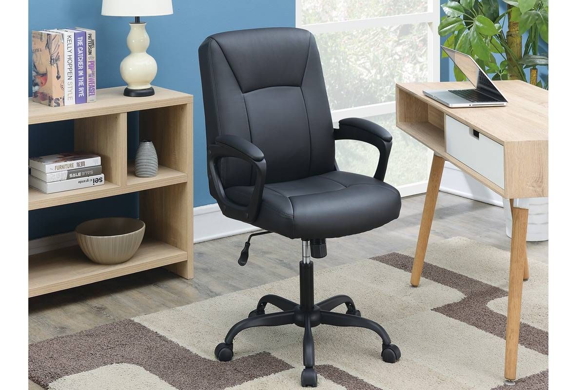 Frances Black Leather Office Chair