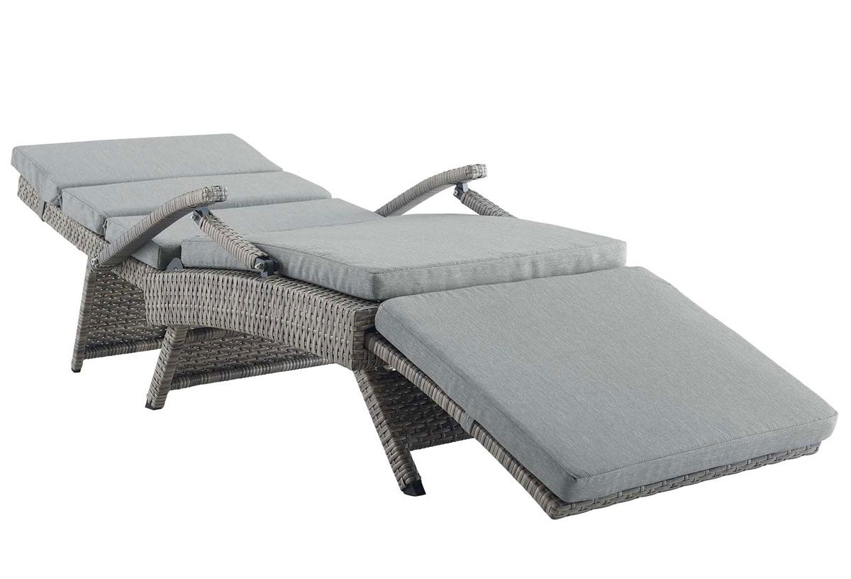 Fresno Grey Outdoor Patio Lounge Chair