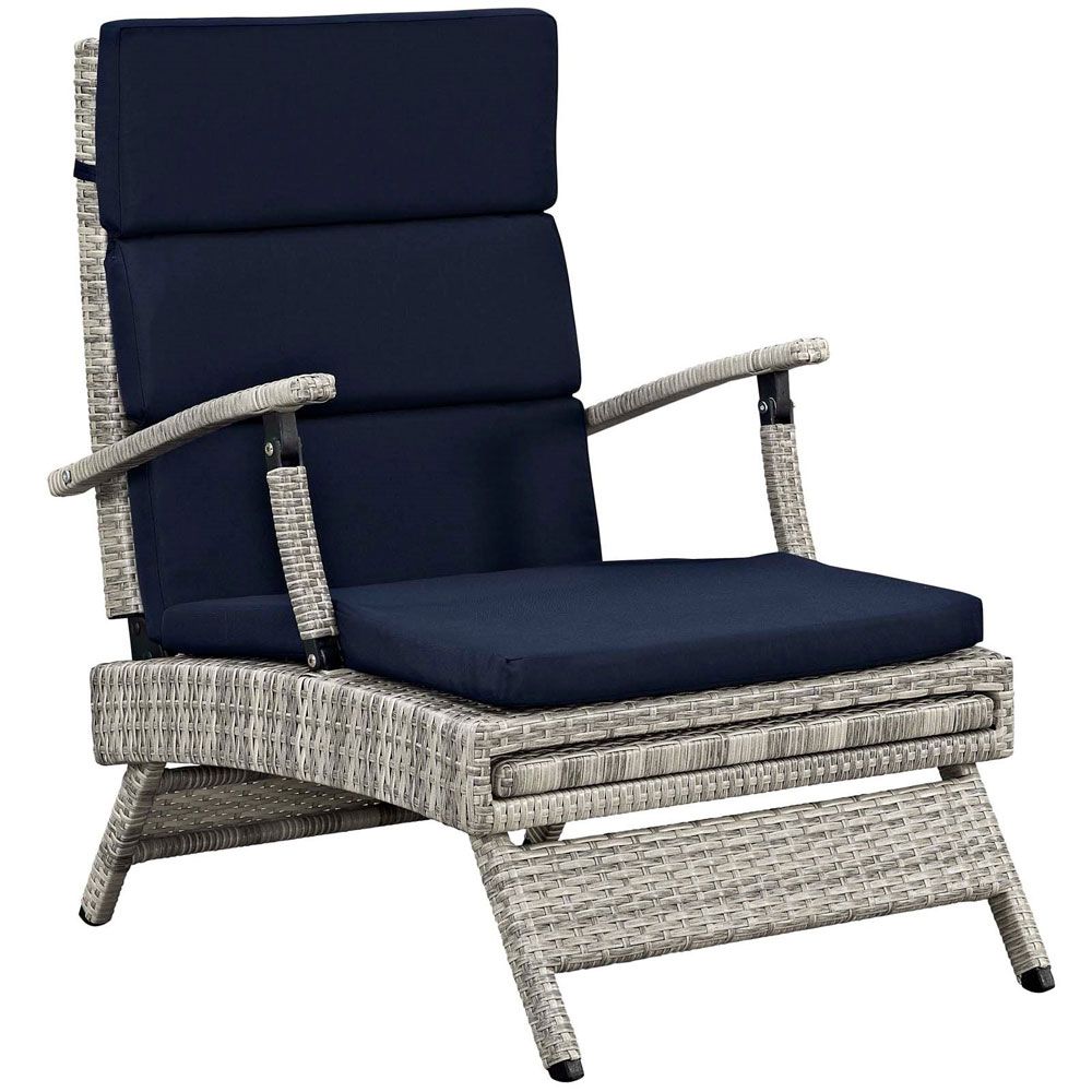 Fresno Navy Outdoor Patio Lounge Chair