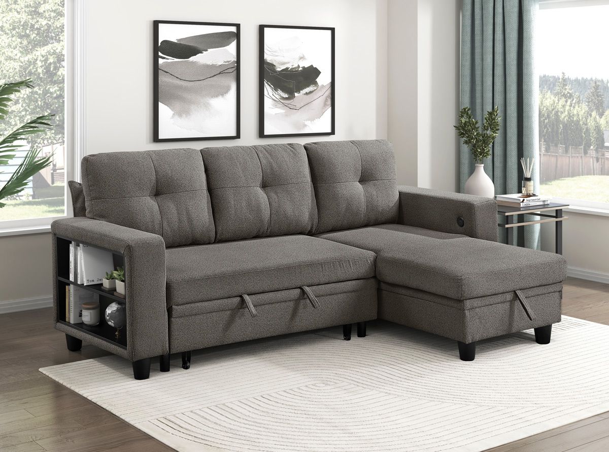 Frisco Brown Sectional Sleeper With Storage