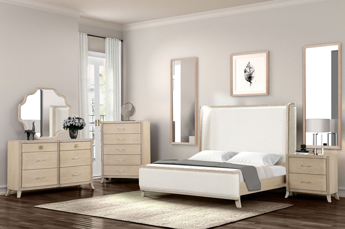 Gaines Transitional Style Bedroom Set Natural Oak