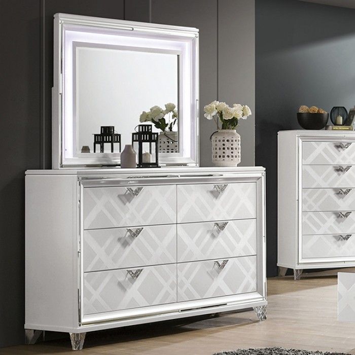 Galva White Dresser With Mirror