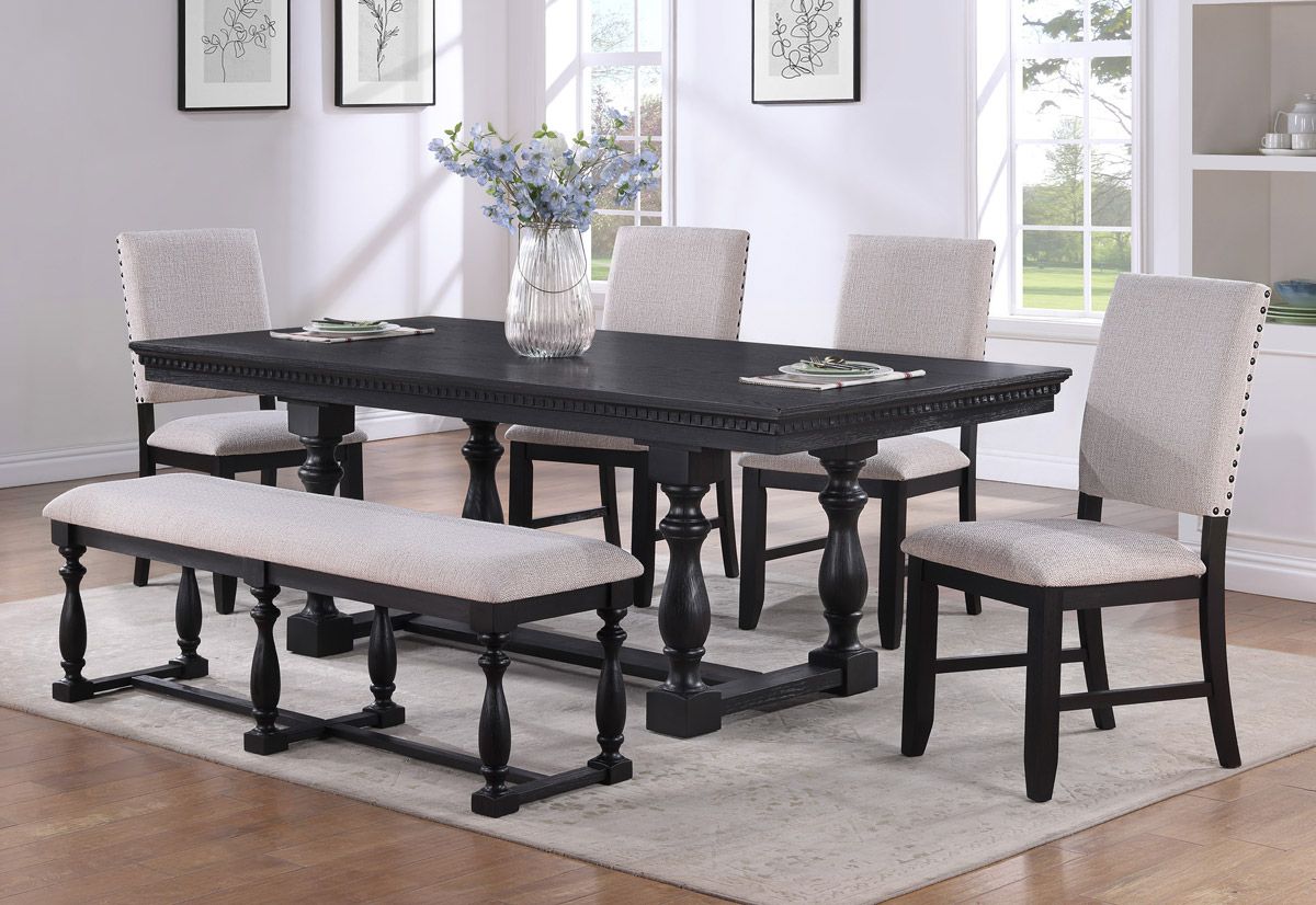 Gardner Classic Dining Table Set With Bench