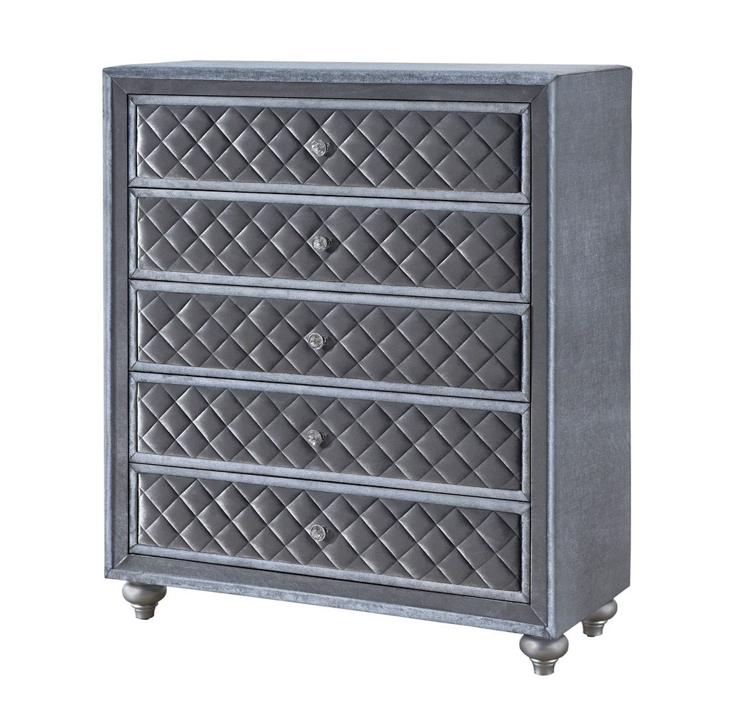 Genesis Grey Velvet Chest