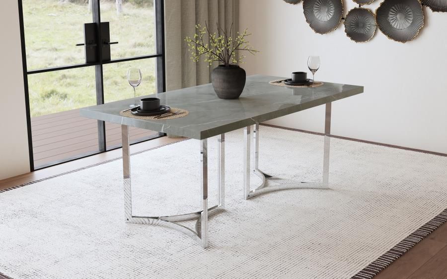 Gerrit Grey Faux Marble Top Dining Table