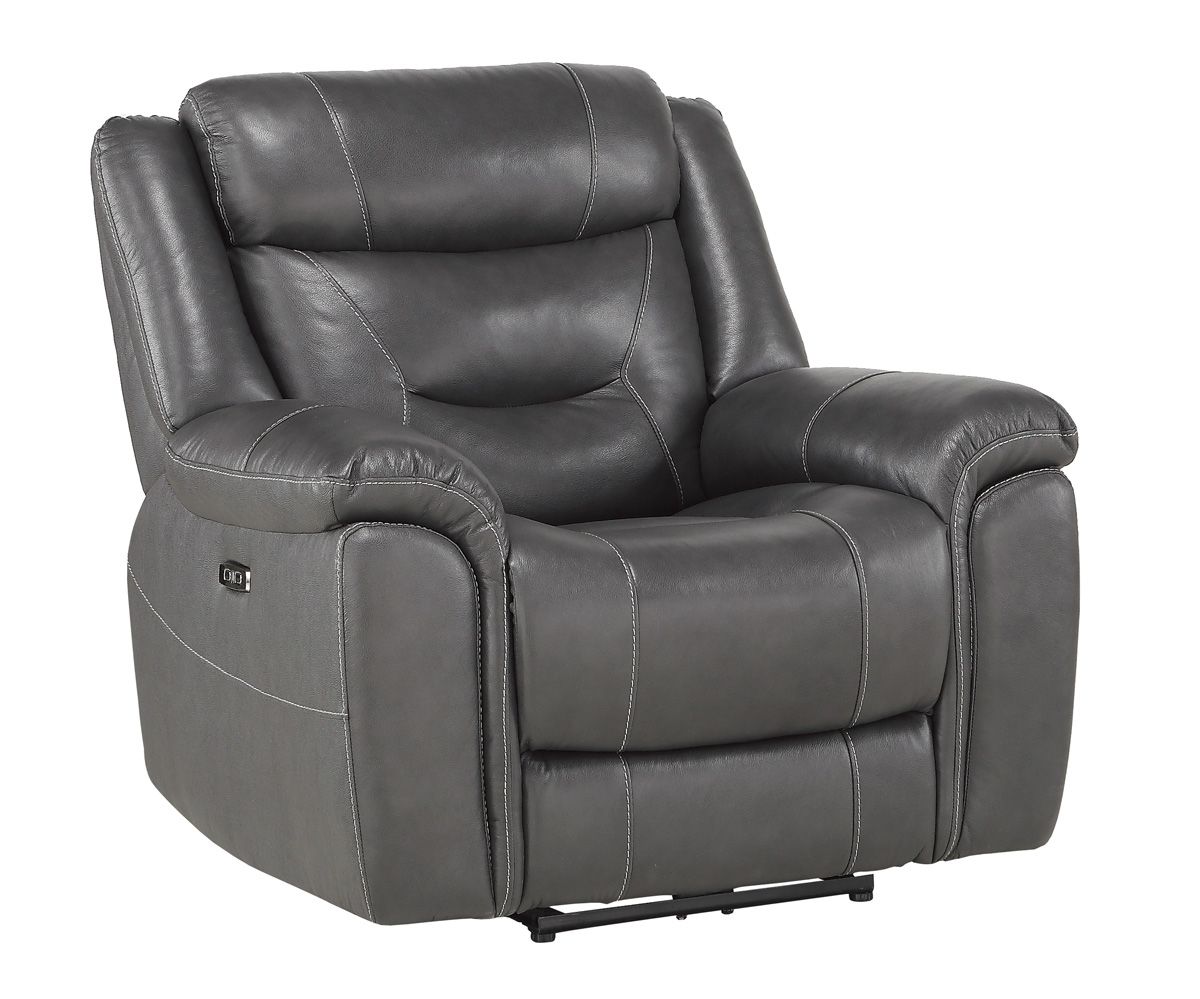 Ghana Grey Top Grain Leather Recliner Chair