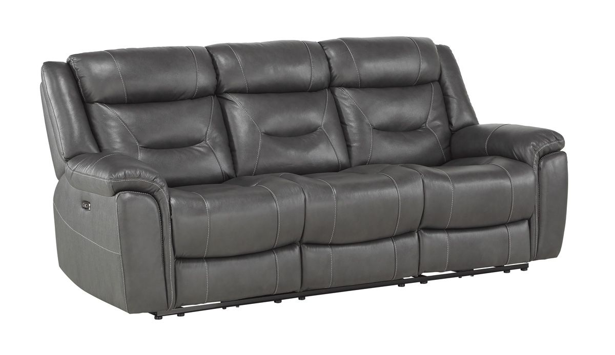 Ghana Grey Top Grain Leather Recliner Sofa