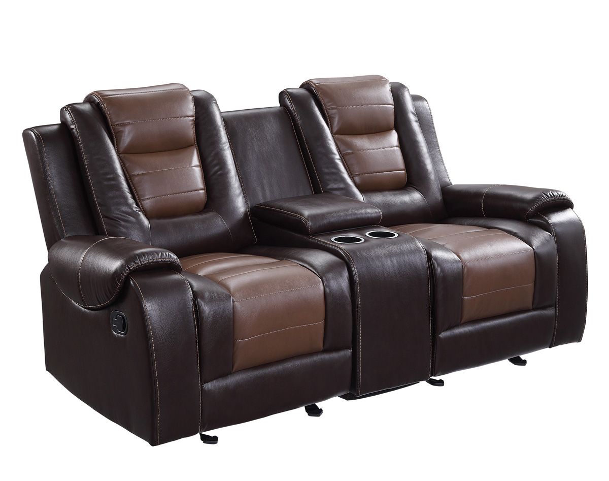 Gibson Brown Leather Recliner Loveseat