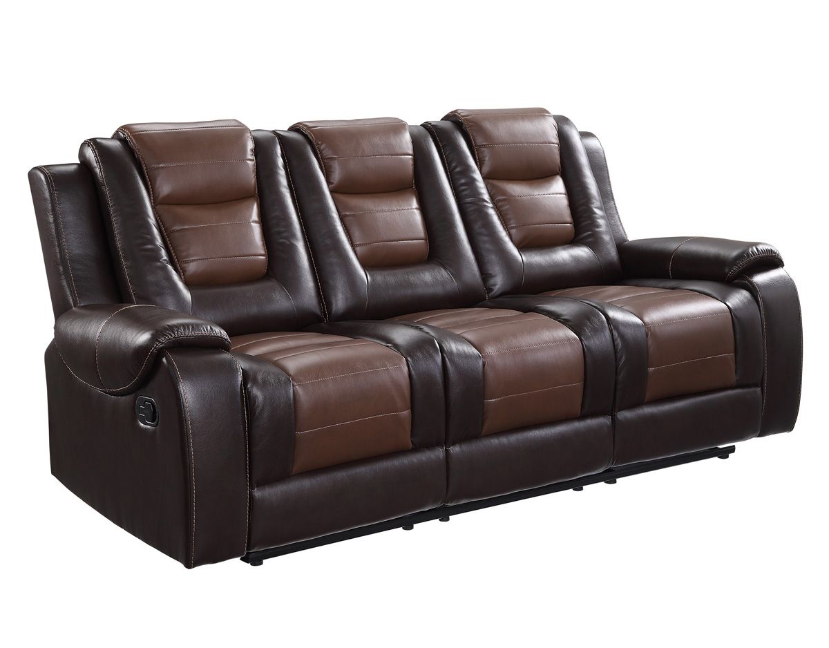 Gibson Brown Leather Recliner Sofa