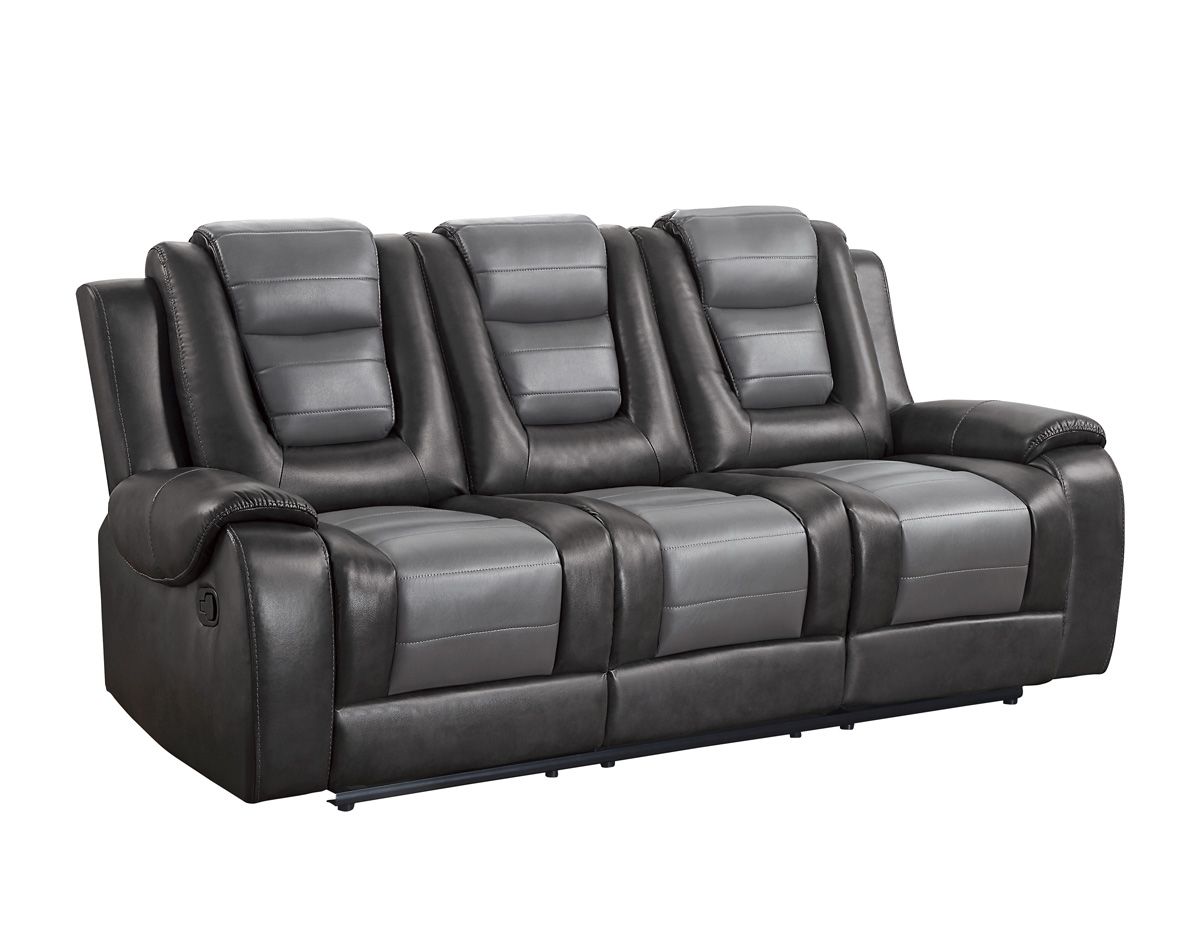 Gibson Grey Leather Recliner Sofa