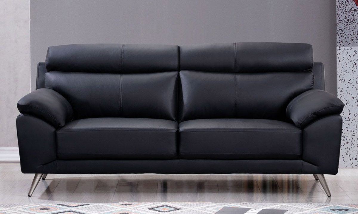 Gilda Black Top Grain Leather Sofa