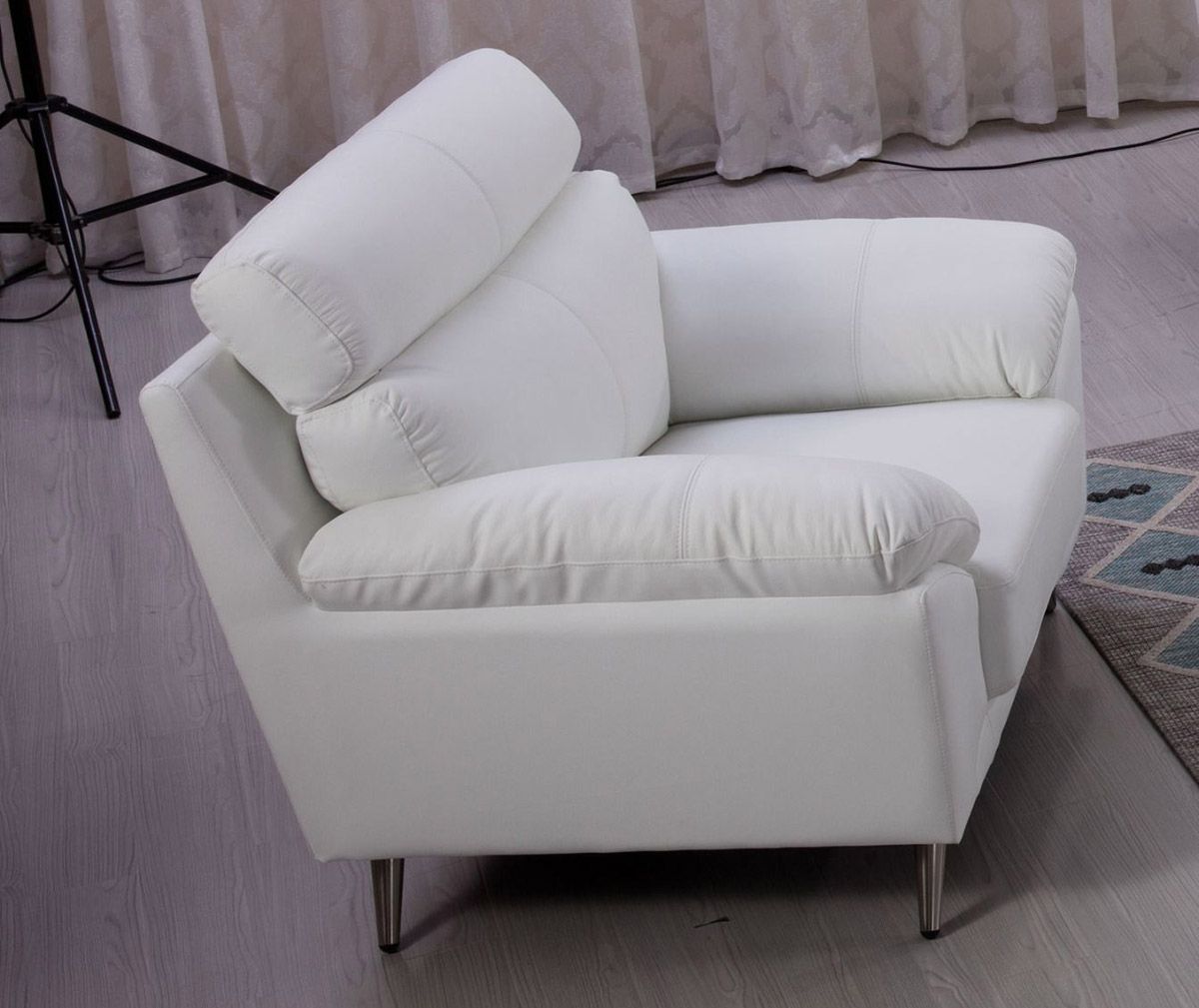 Gilda White Top Grain Leather Chair