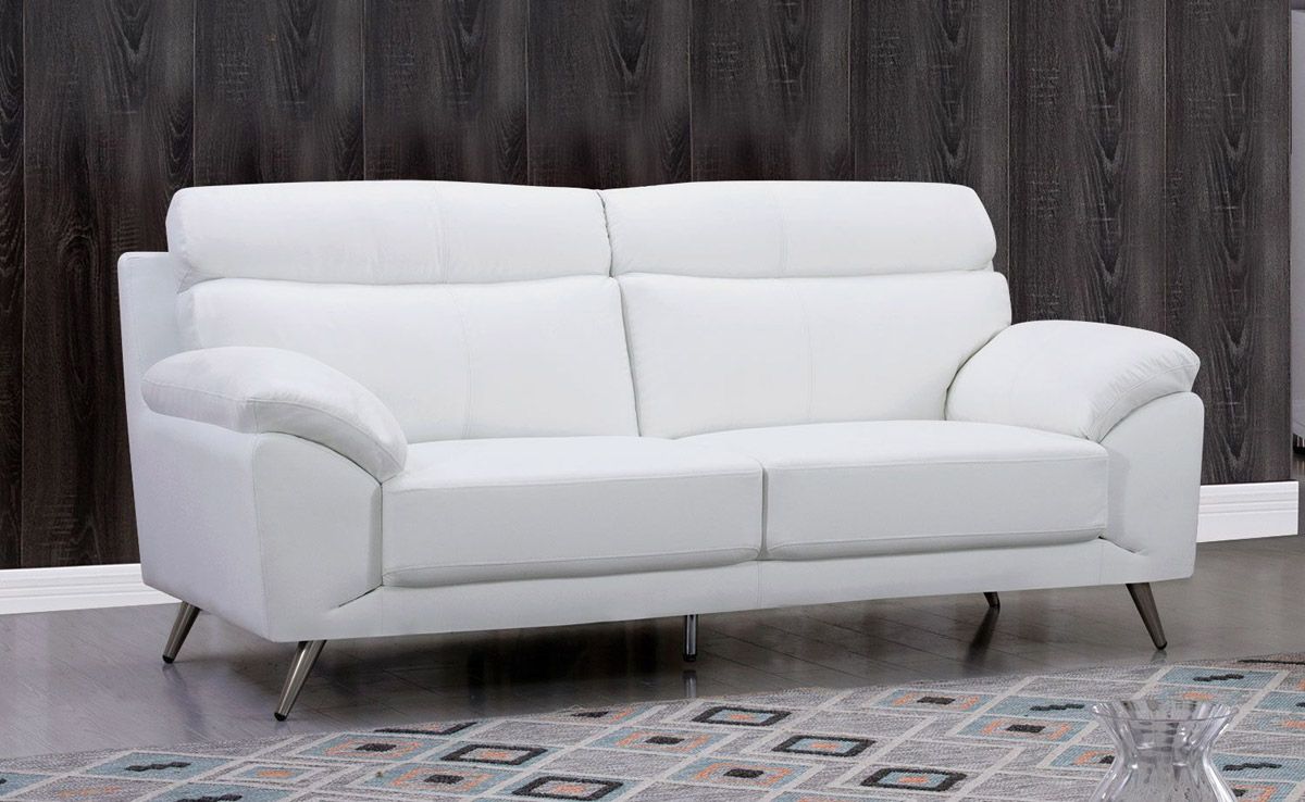 Gilda White Top Grain Leather Sofa