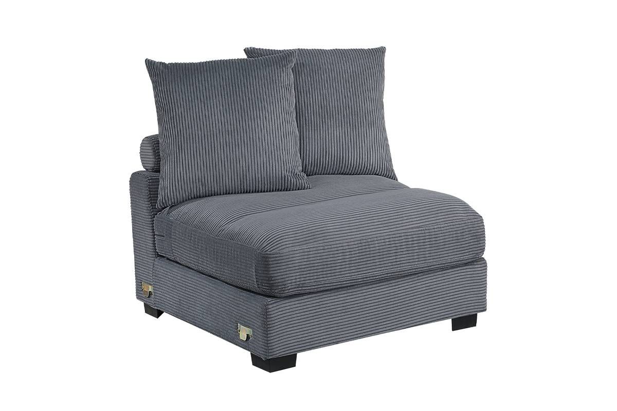 Giza Grey Corduroy Armless Chair