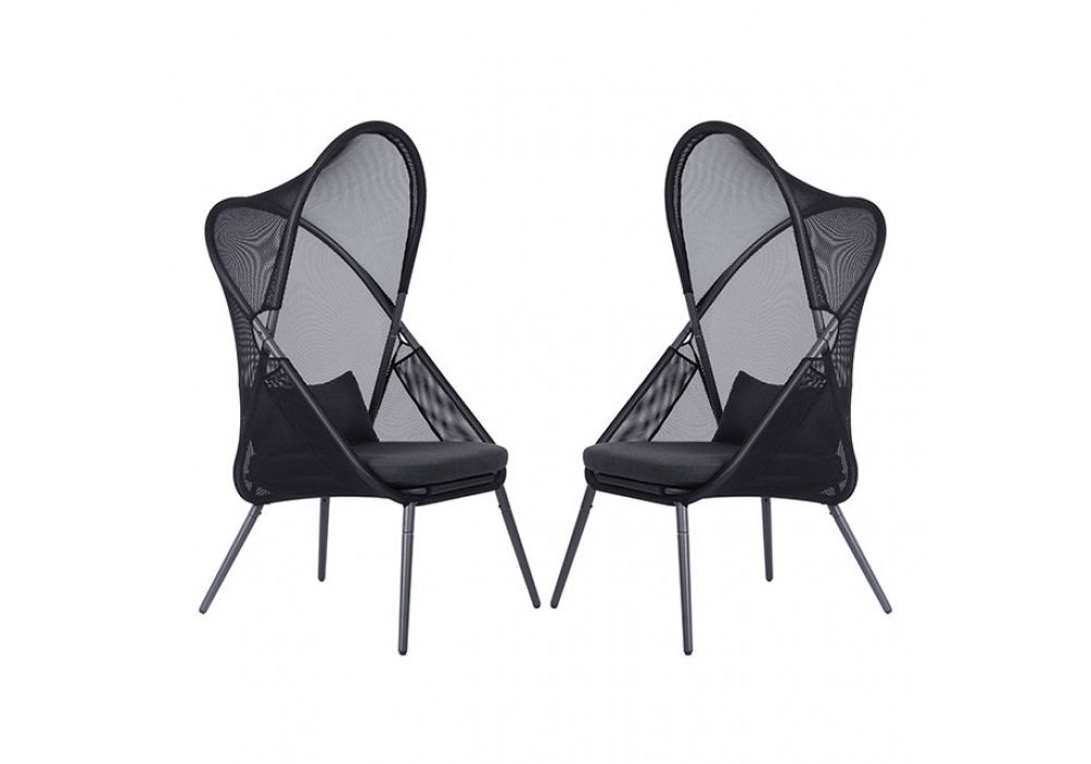 Glaser Black Outdoor Folding Chairs