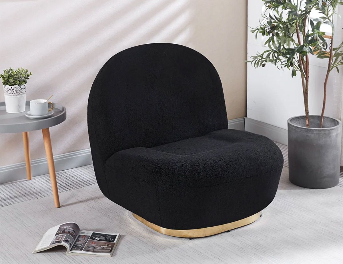 Golati Black Swivel Accent Chair