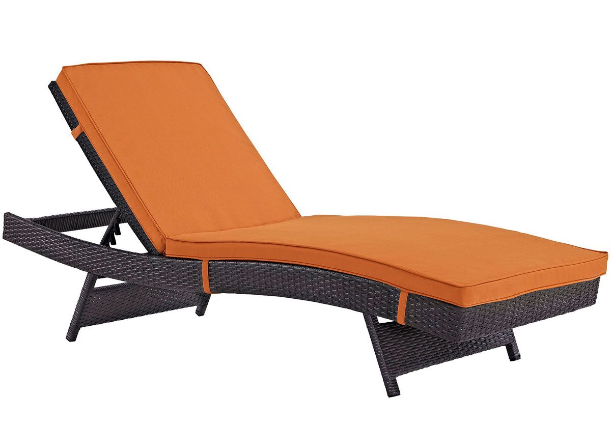 Gomer Orange Patio Chaise Lounge