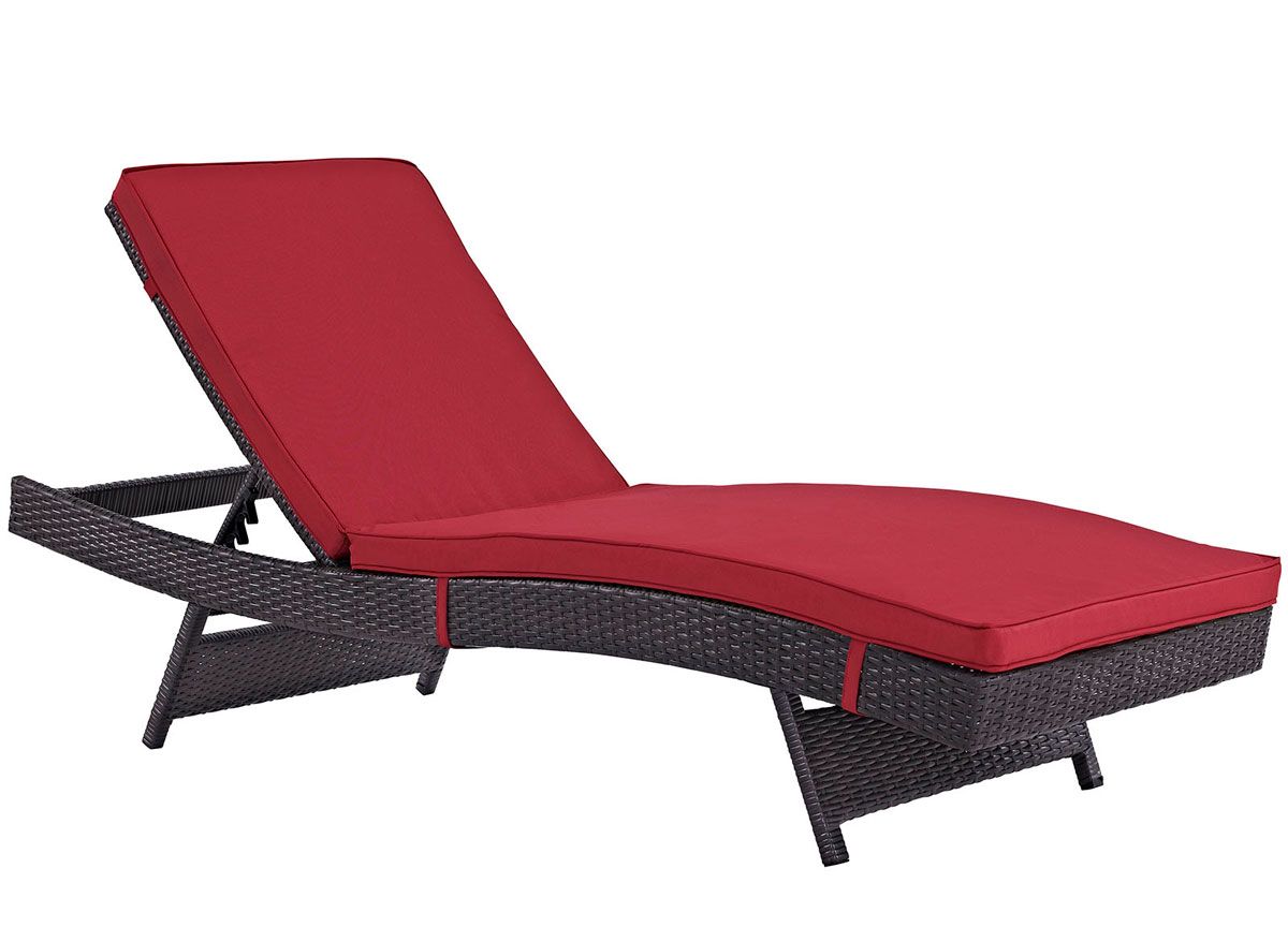 Gomer Red Patio Chaise Lounge