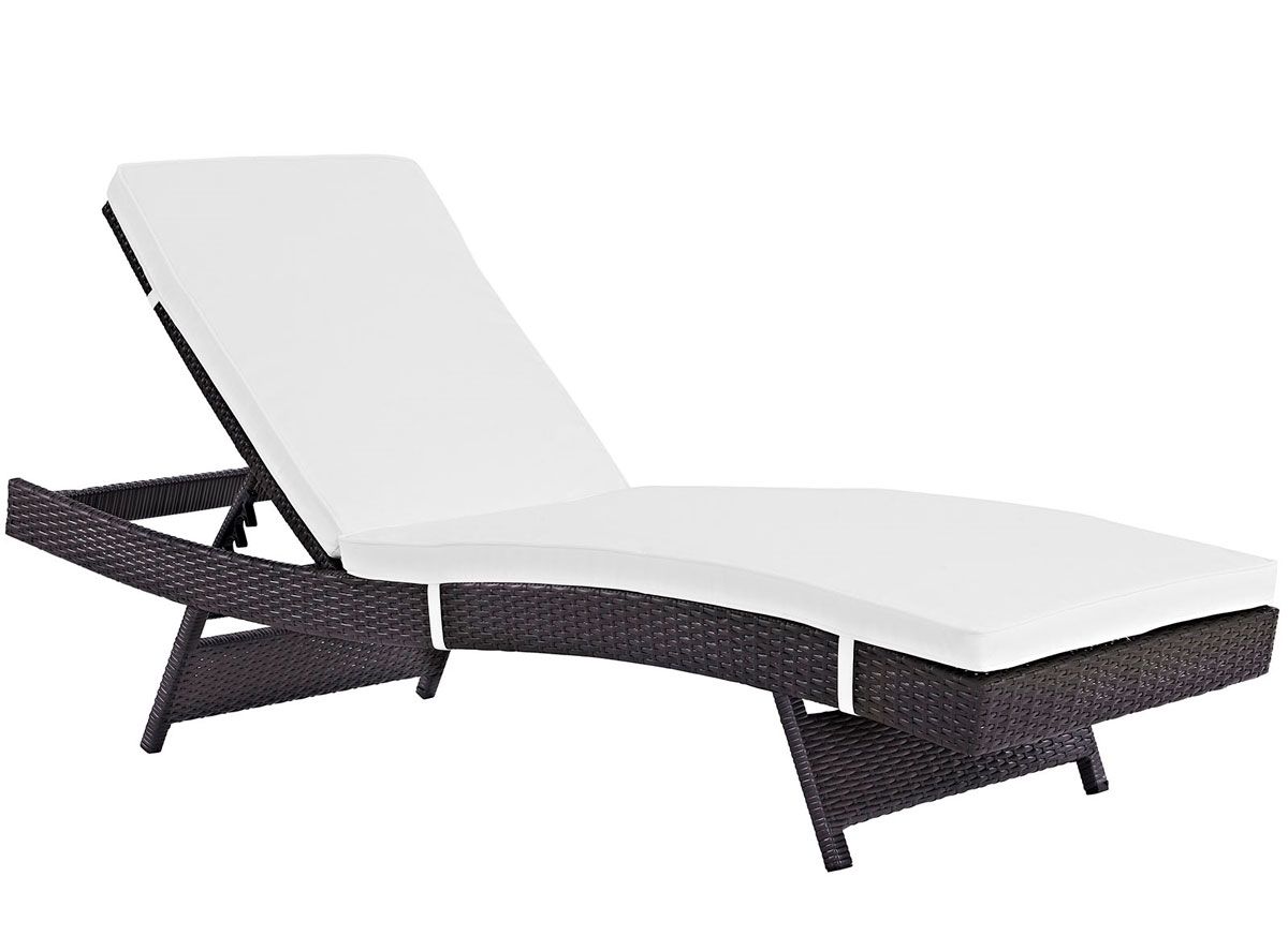 Gomer White Patio Chaise Lounge