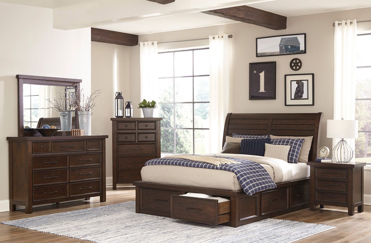 Granada Brown Finish Bedroom Set