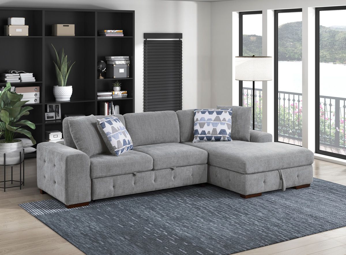 Greyson Grey Sectional Sleeper