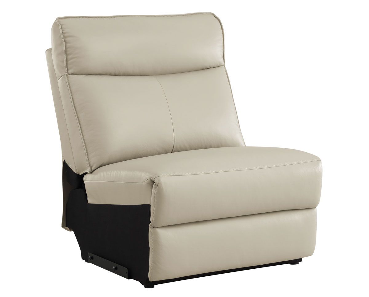 Hagen Beige Leather Armless Chair