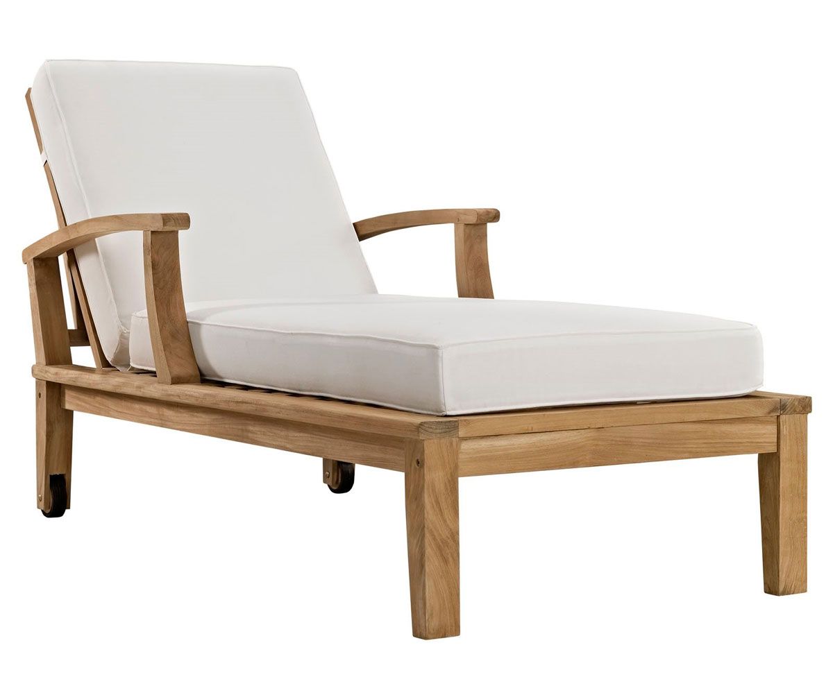 Hajar White Patio Chaise Lounge