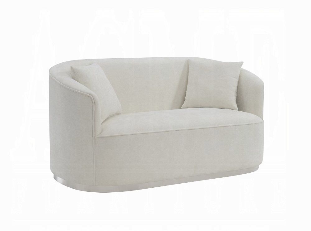 Hallie Beige Chenille Loveseat