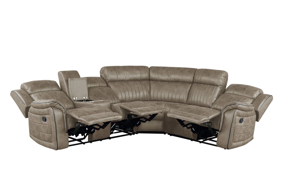 Halmin San Brown Recliner Sectional Open