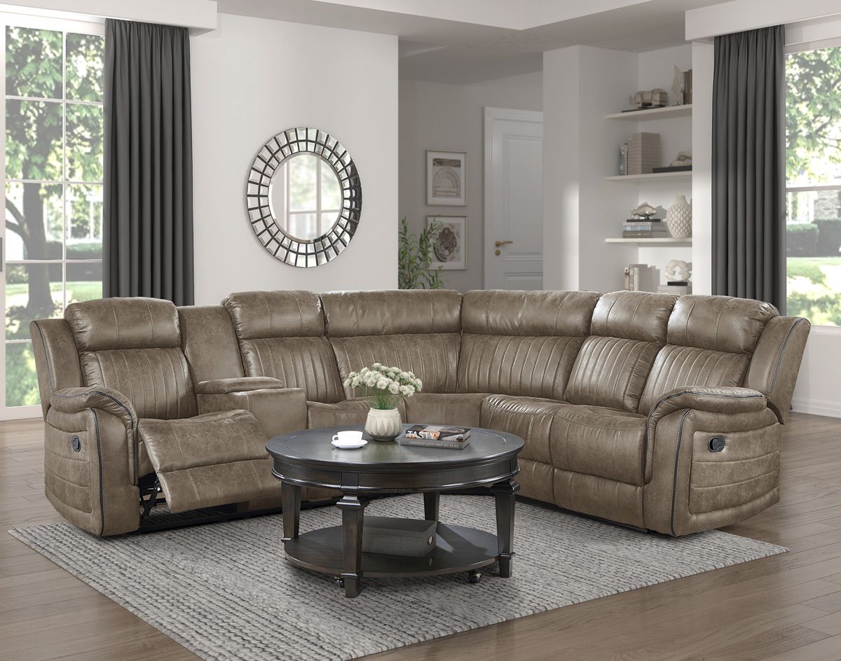 Halmin San Brown Recliner Sectional