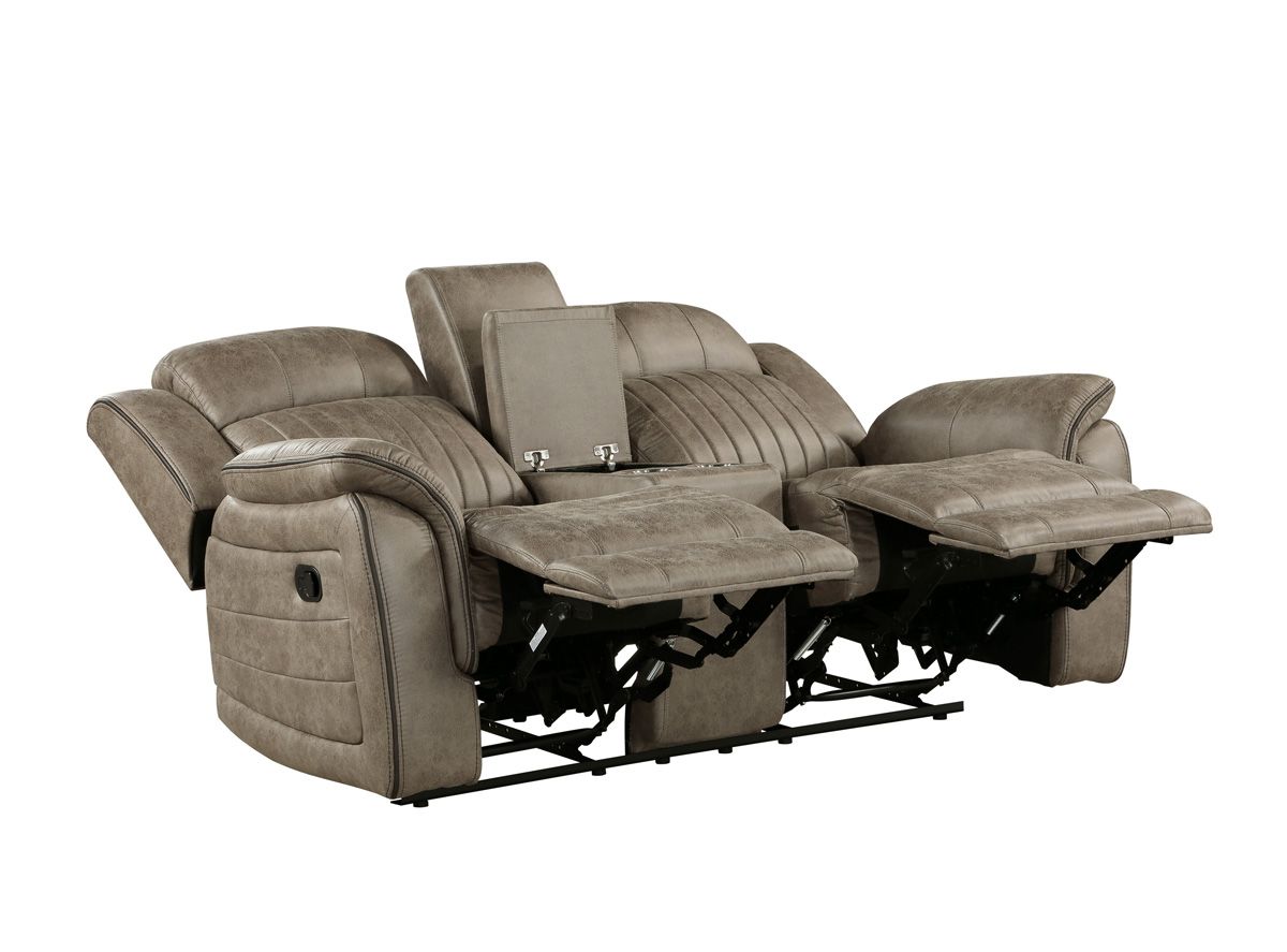 Halmin Sand Microfiber Recliner Loveseat